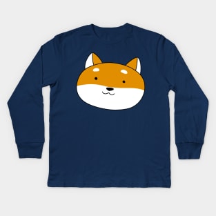 Cute Shiba Face Kids Long Sleeve T-Shirt